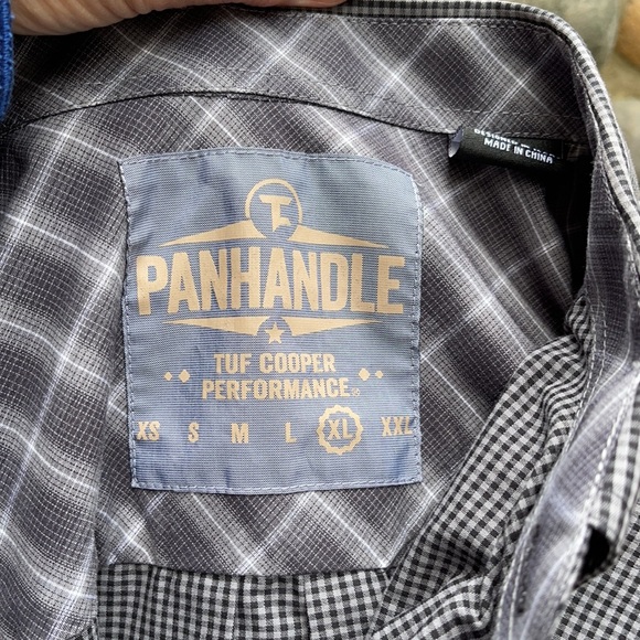 Panhandle Men’s Black & Gray Checked Dress Shirt - Picture 8 of 9